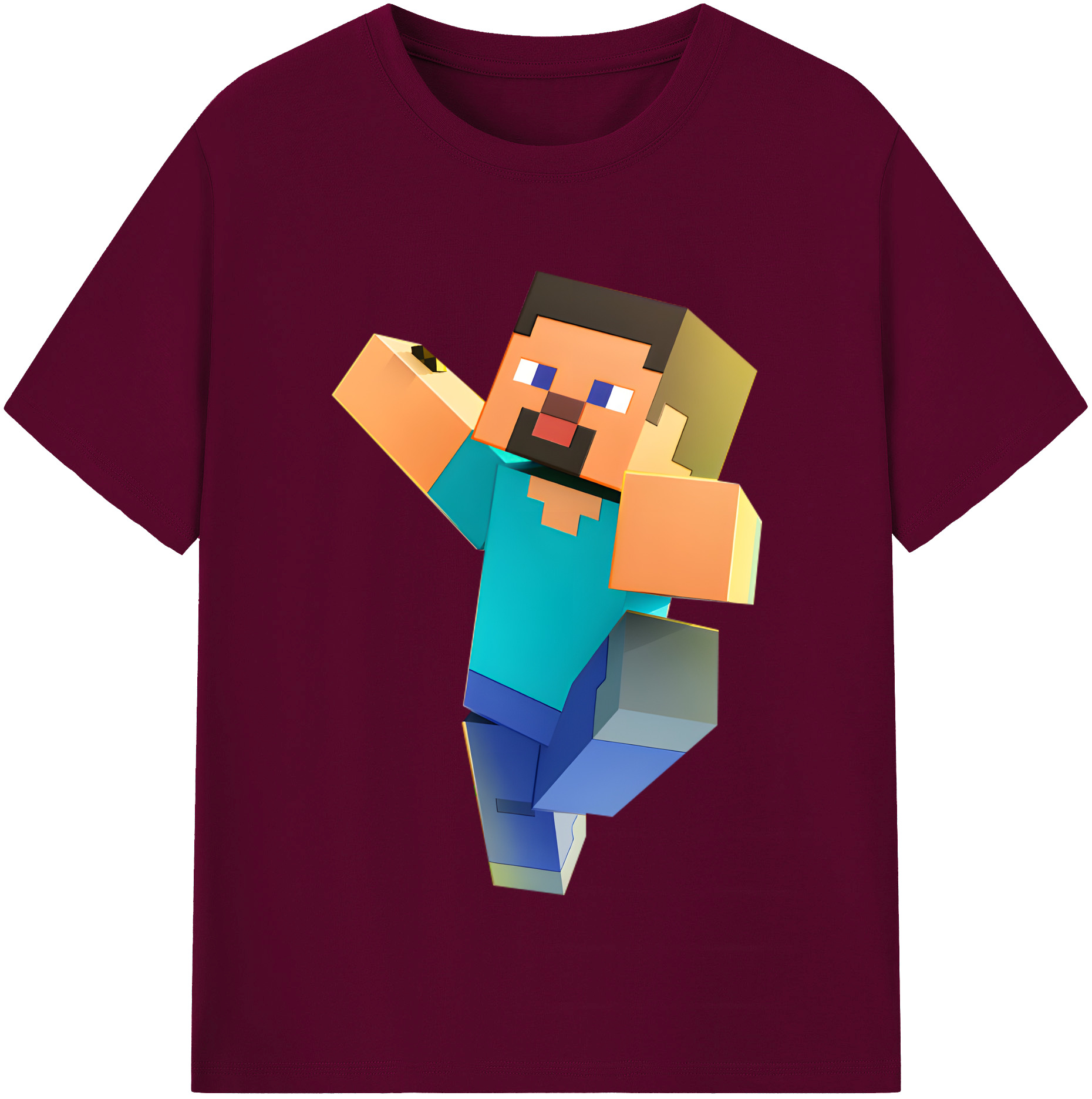 （画像用） マインクラフト ブロックの世界 Minecraft MC Block world レディースカジュアルプリントTシャツ（綿100％）